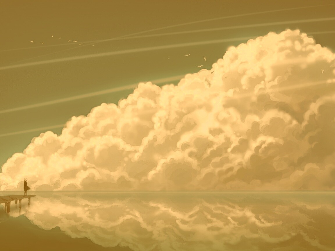 Облако на горизонте обои