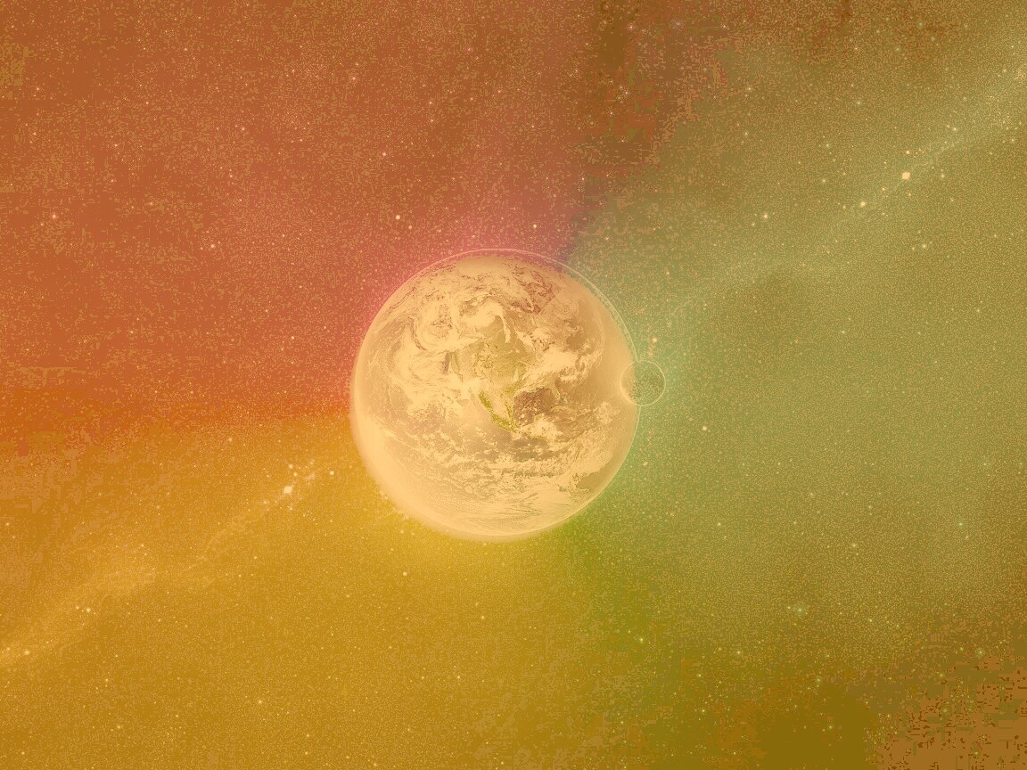 Земля в радужном ореоле обои