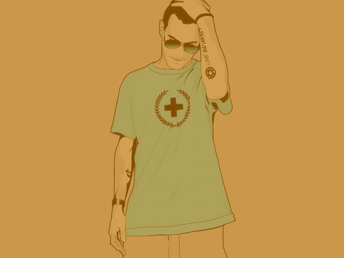 Парень в голубой футболке обои