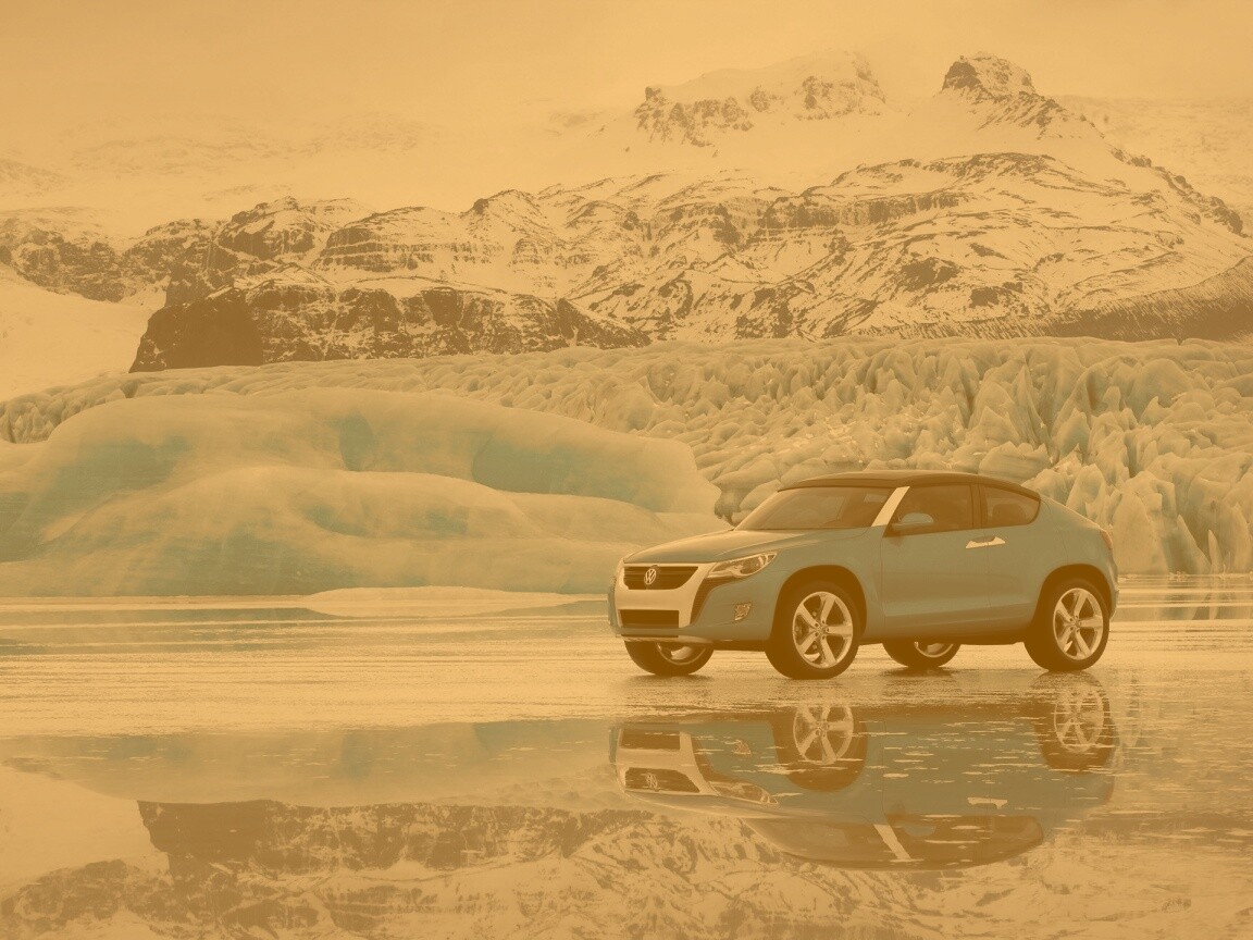 Внедорожник Фольксваген на льду обои