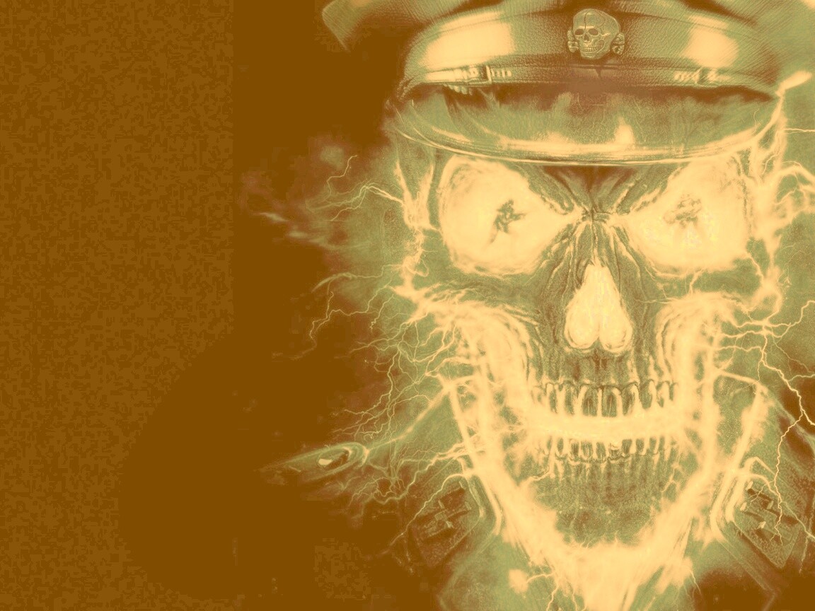 Череп из молний обои