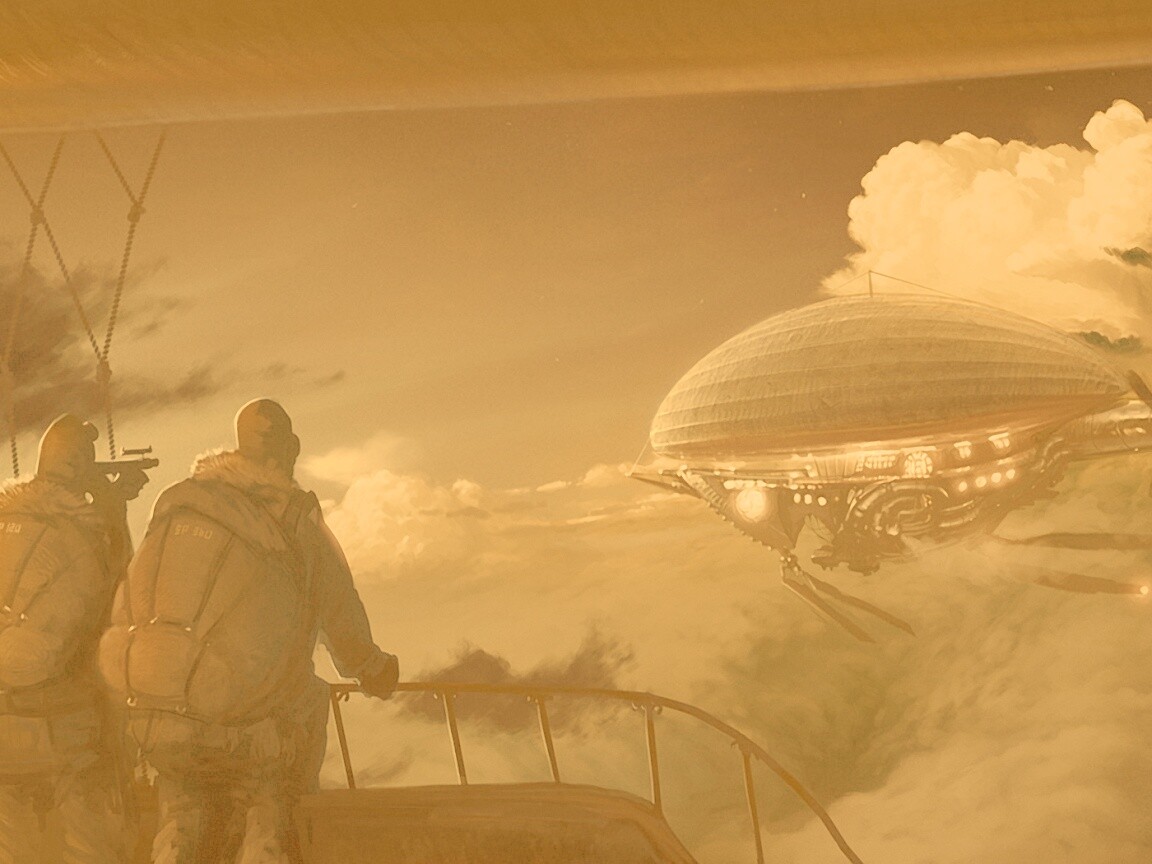 Инопланетный дирижабль обои