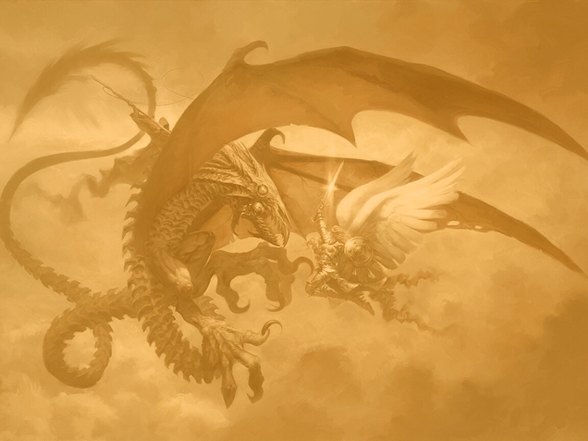 Ангел против дракона обои