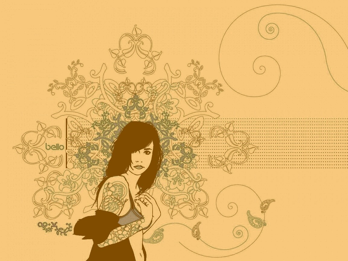 Векторная девушка обои