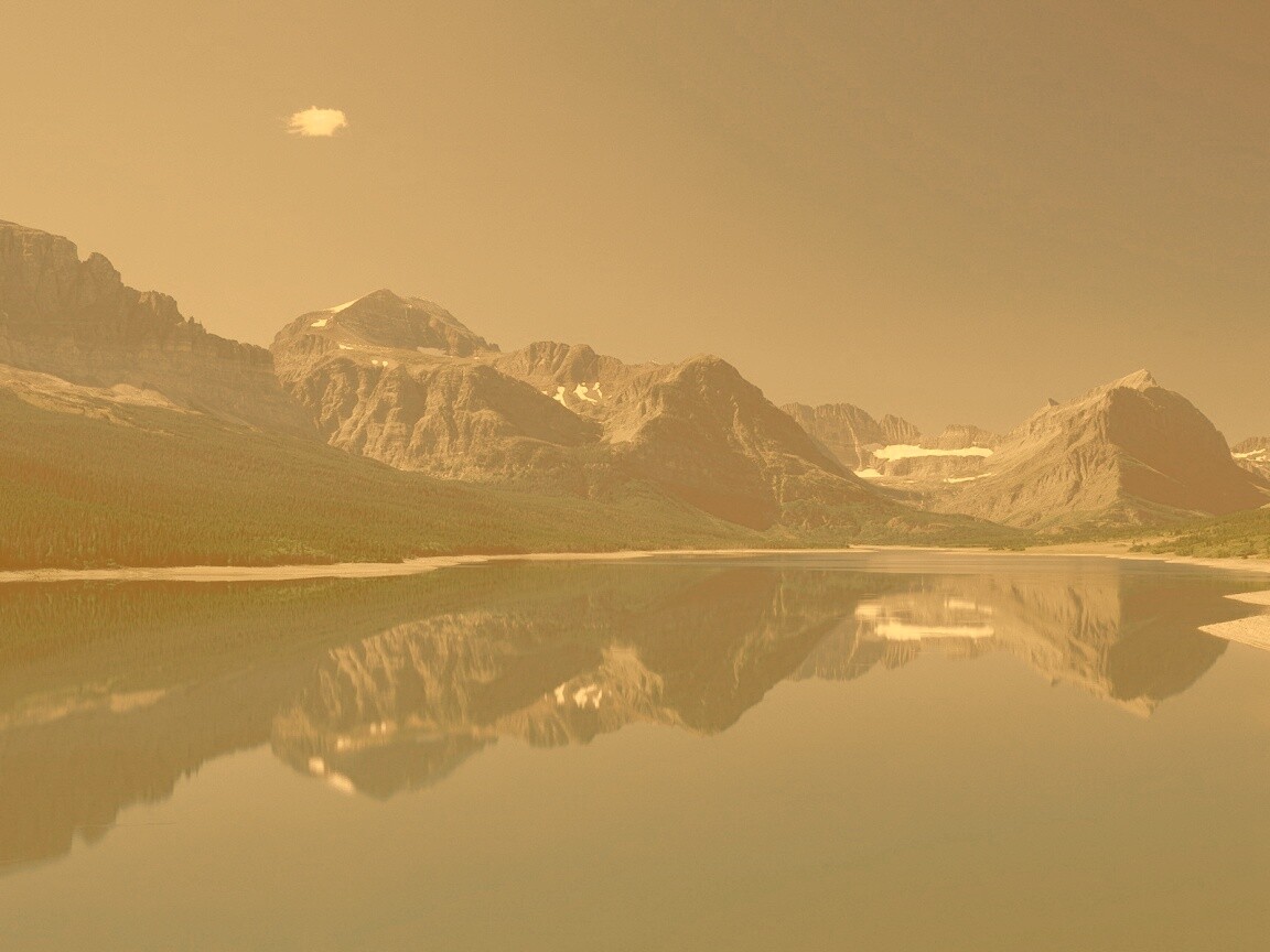 Синее горное озеро обои