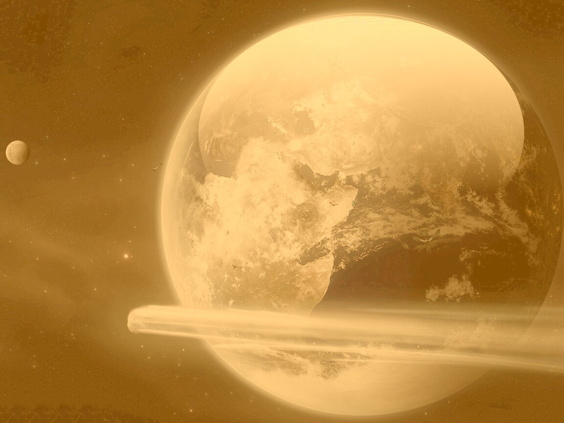 Метеорит пролетает мимо Земли обои