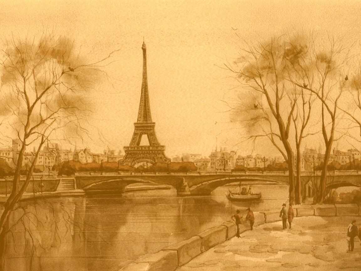 Рисунок Эйфелевой башни обои