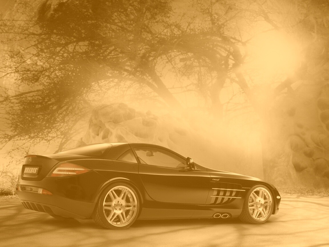 Черный спорткар Мерседес обои