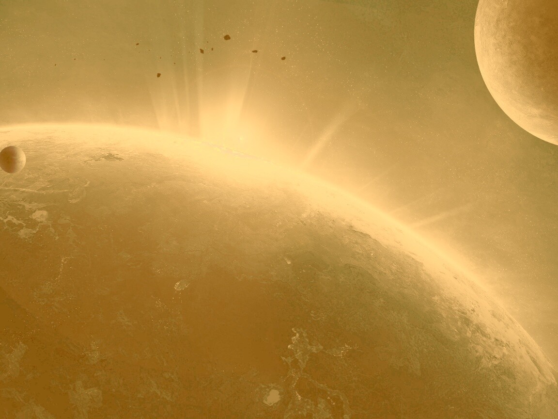 Восход над планетой обои