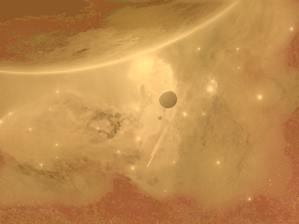 Комета пролетает мимо планеты обои