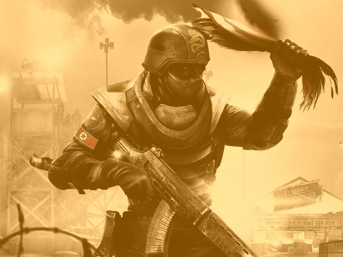 Китайский солдат жжет американский флаг обои