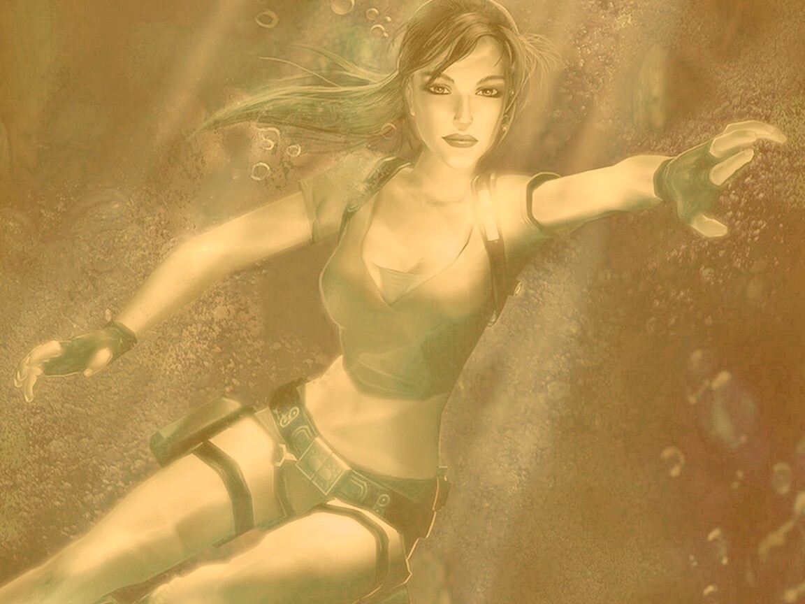Лара под водой обои