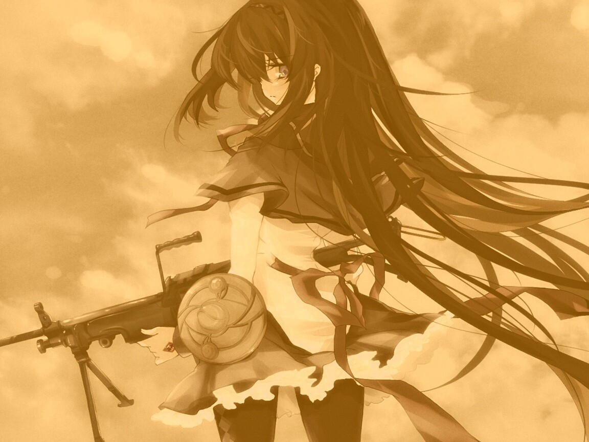 Девушка с автоматом обои