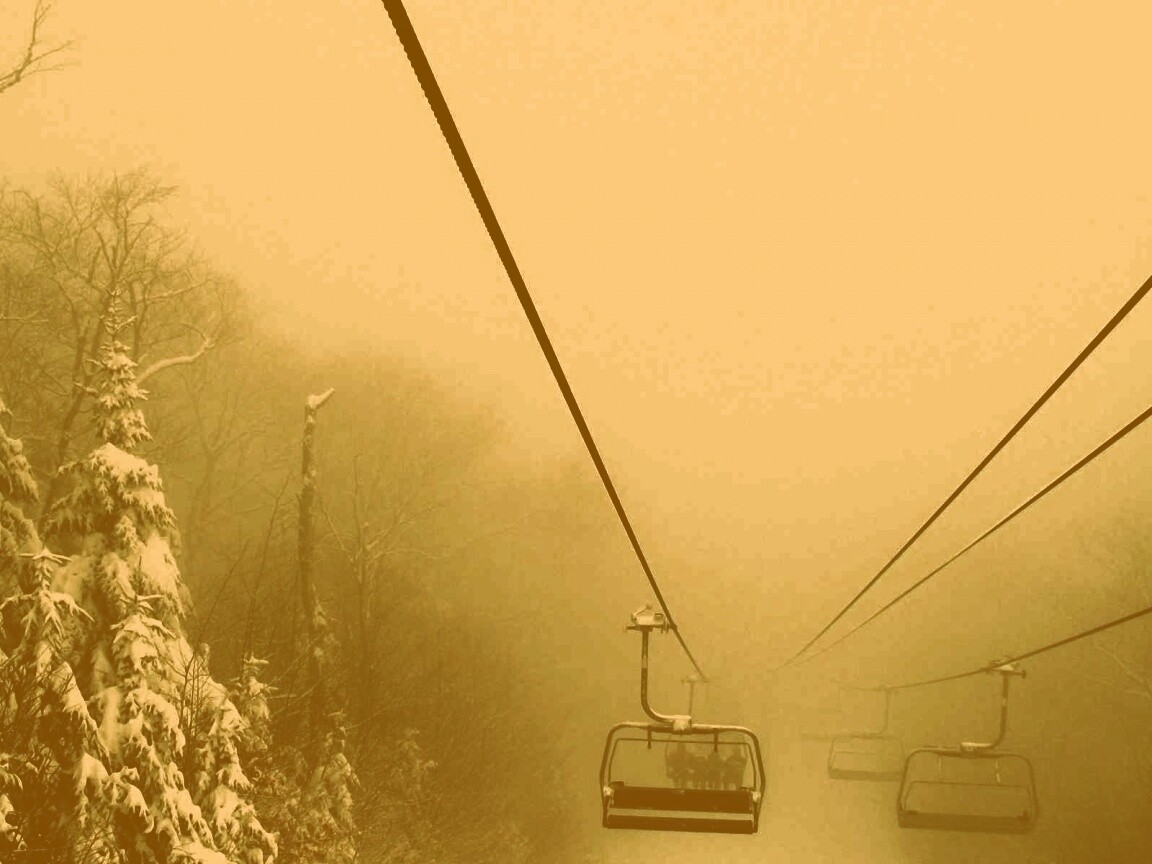 Канатная дорога в зиму обои