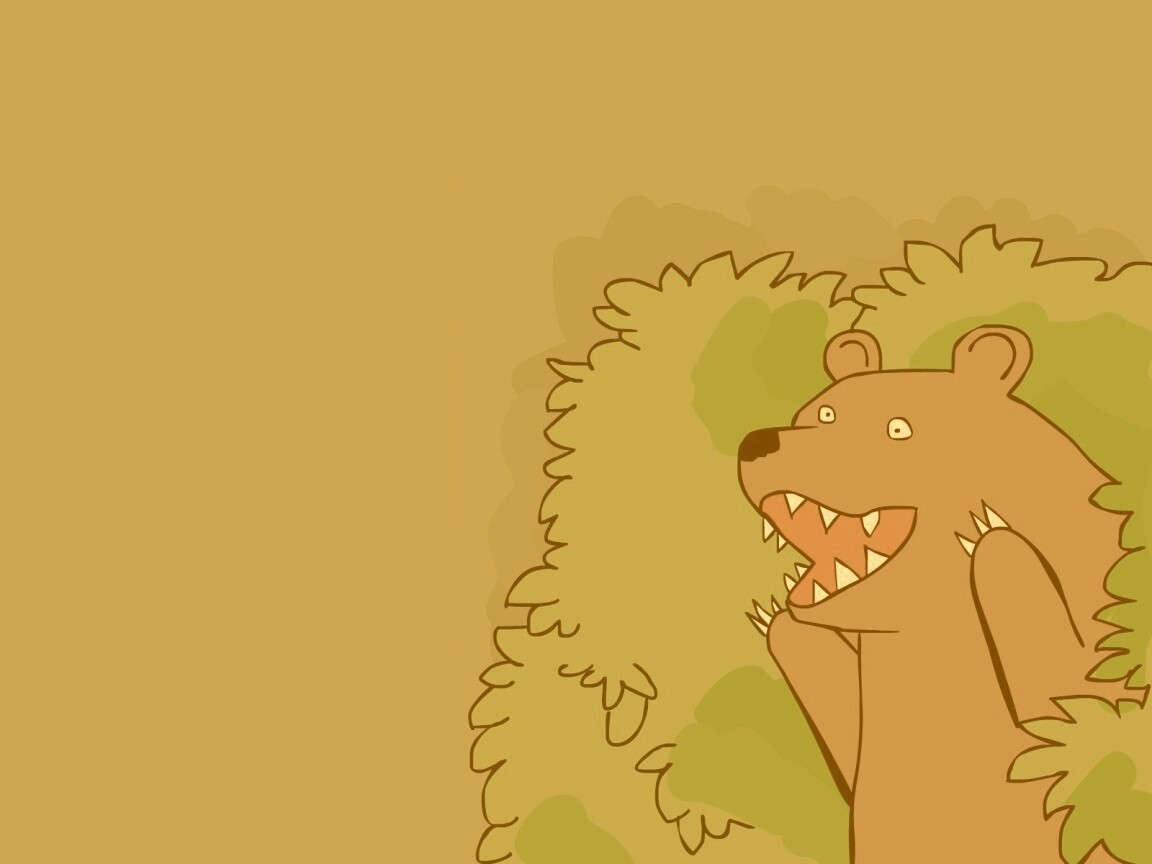 Медведь в кустах обои