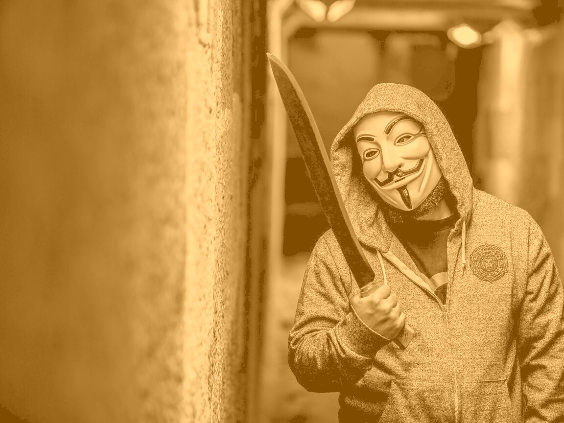 Человек в маске анонимуса обои