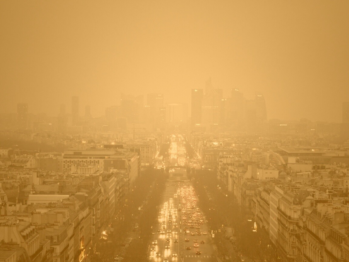 Ночной город в тумане обои