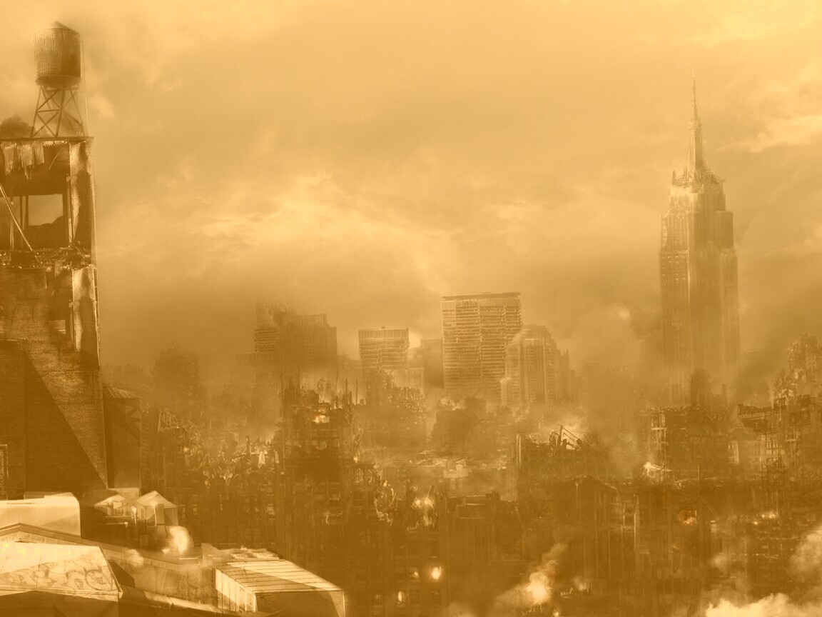 Город после ядерного взрыва обои