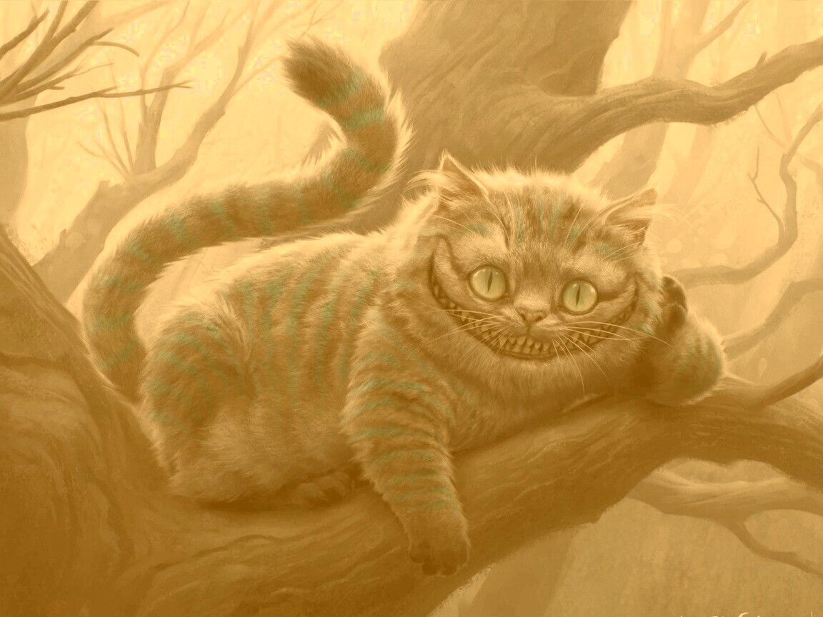 Чеширский кот обои