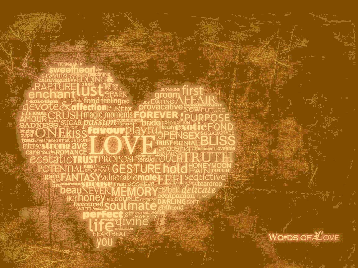Слова любви обои