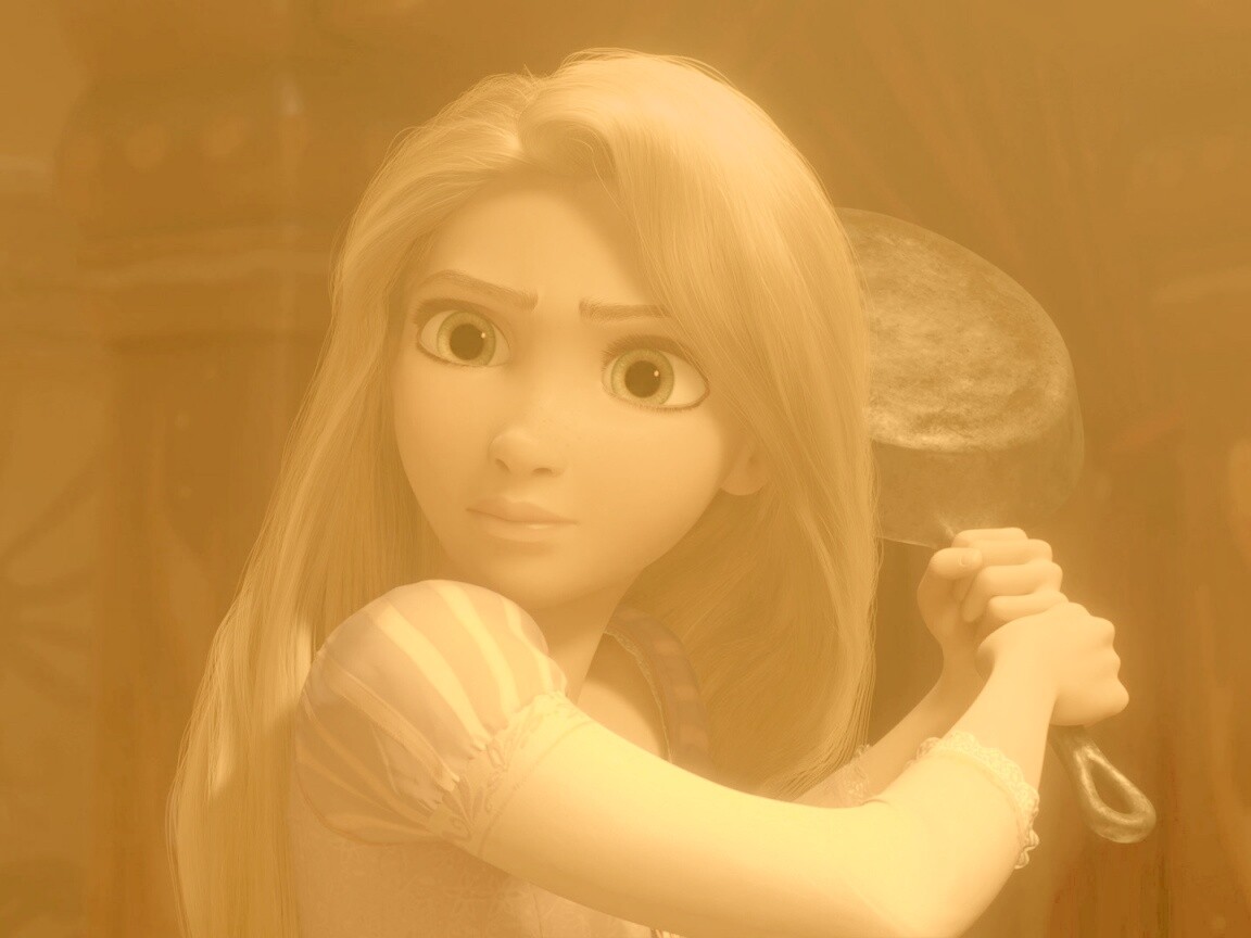 Рапунцель с сковородкой обои