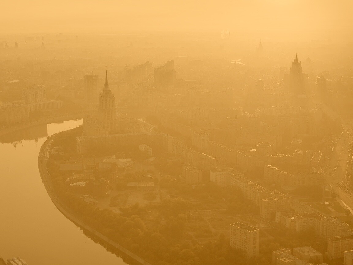 Москва в тумане обои