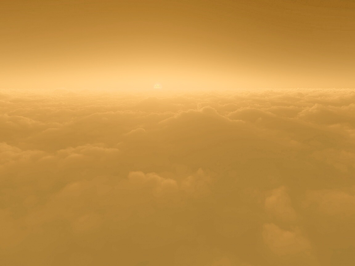 Закат над облаками обои