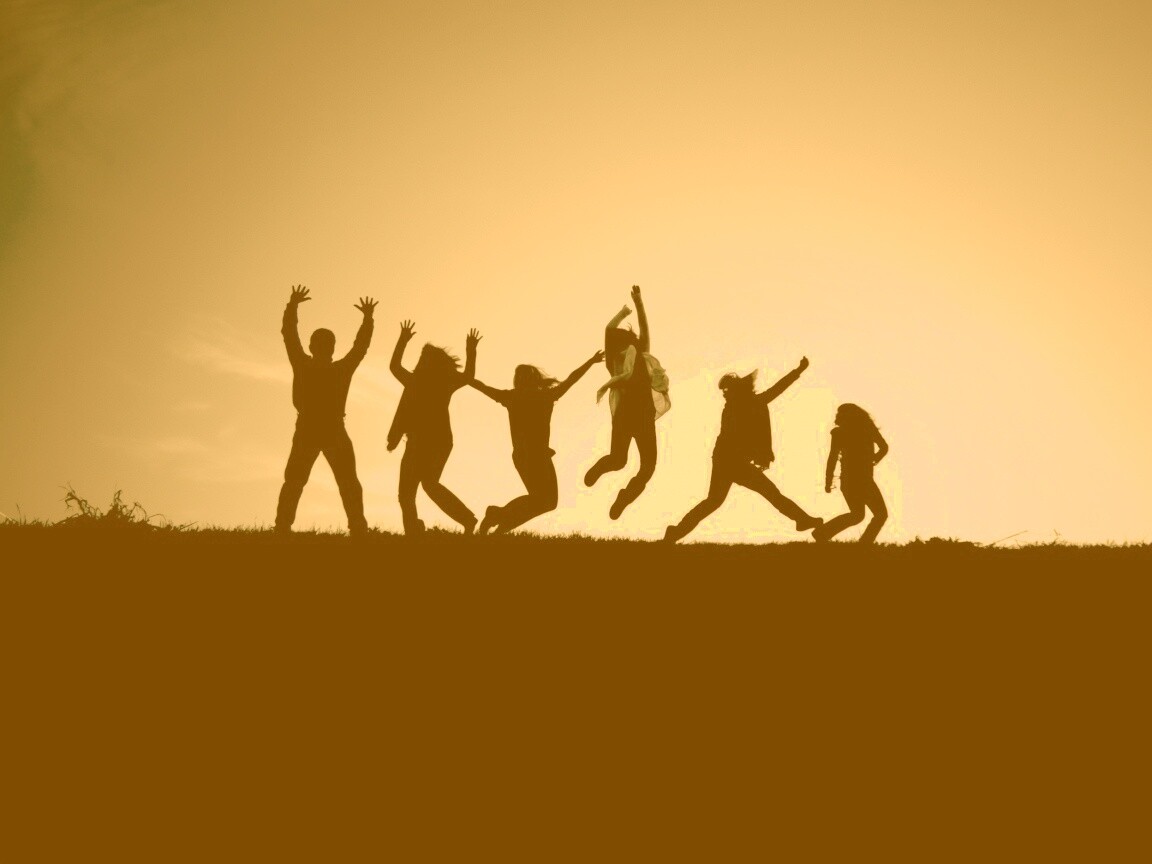 Силуэты людей обои