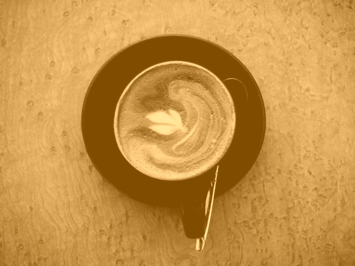 Монохромный утренний кофе обои