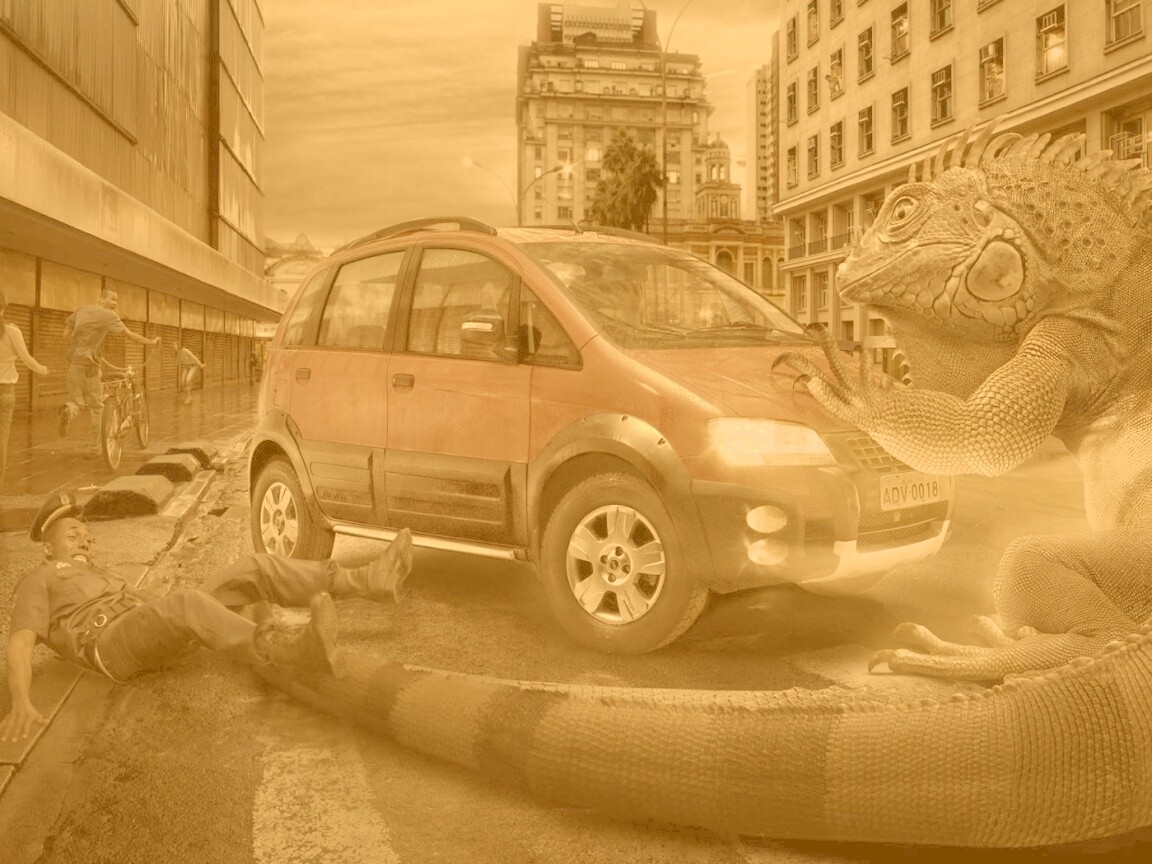 Ящерица в городе обои