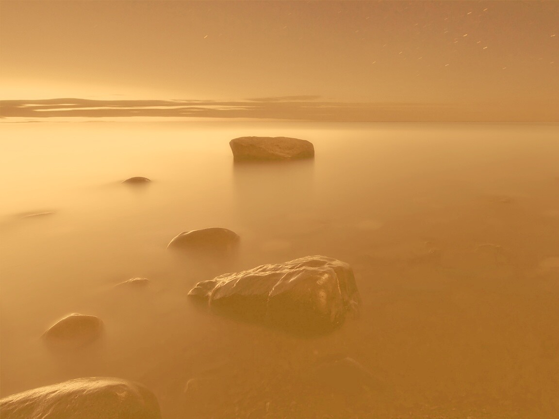 Камни в тумане обои