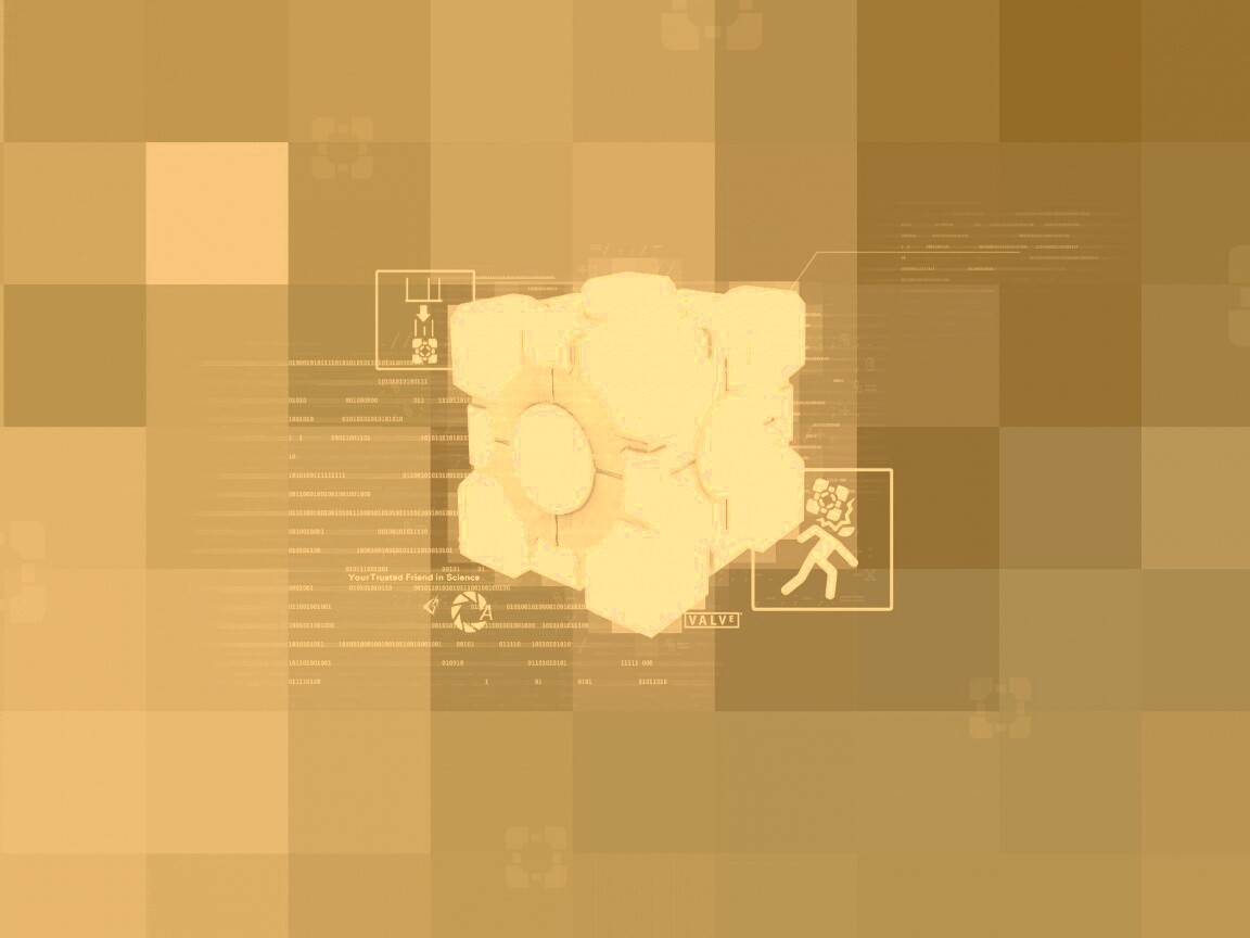 Высокотехнологичный куб из Портал обои