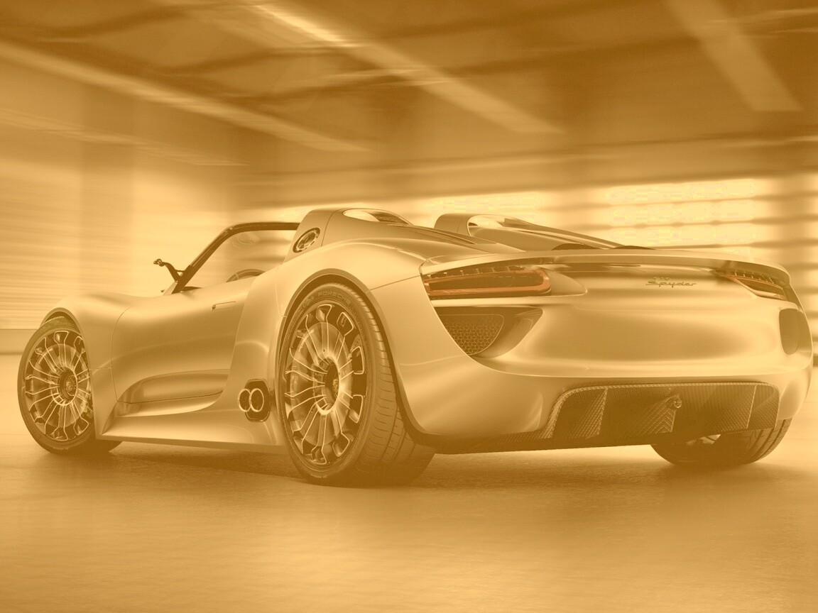 Porsche 918 Spider вид сзади обои