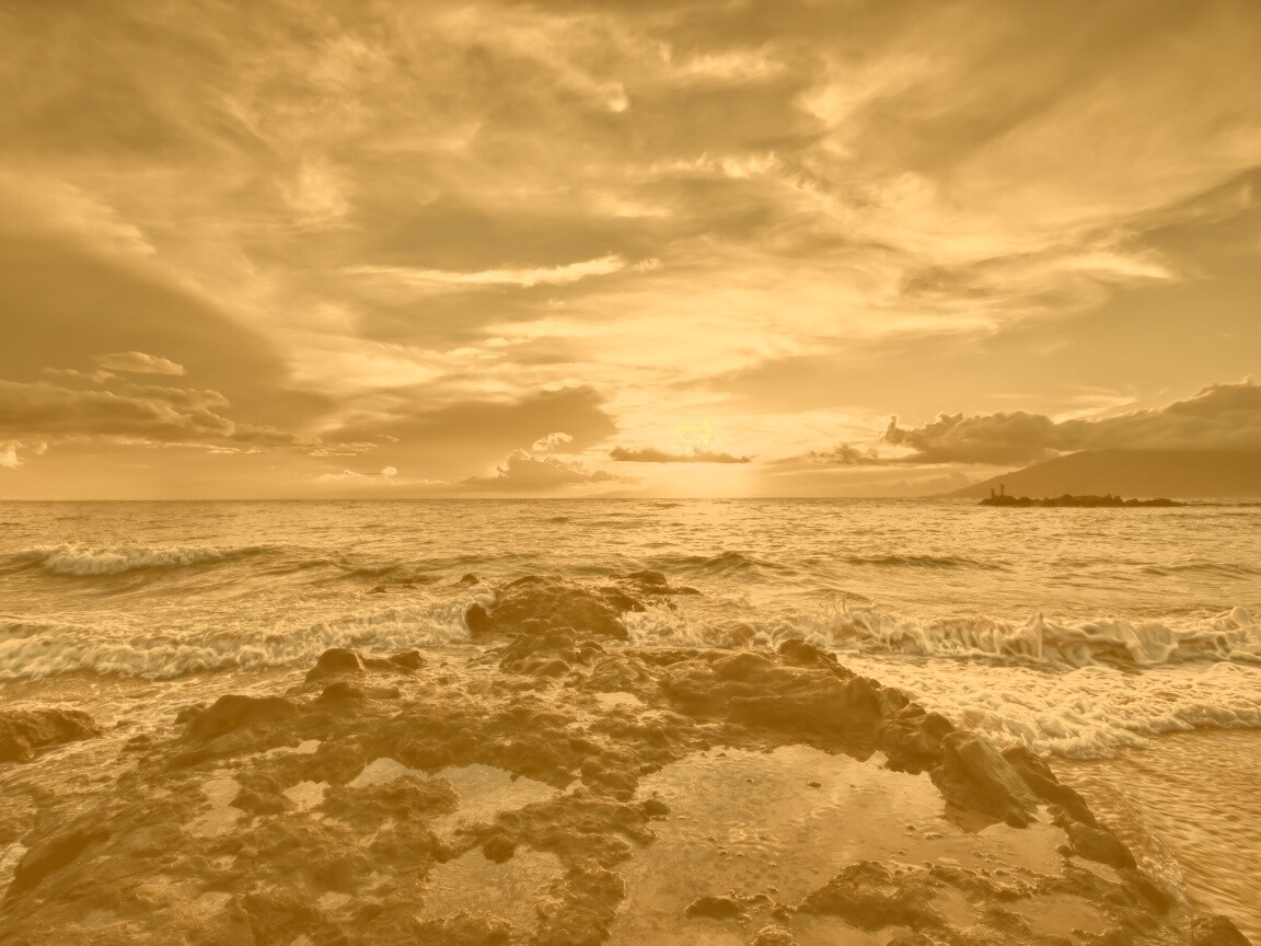 Закат на море обои