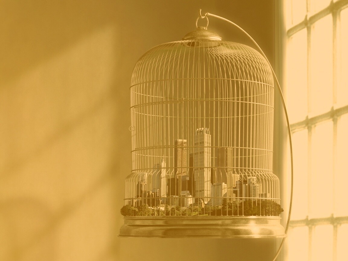 Город в клетке обои