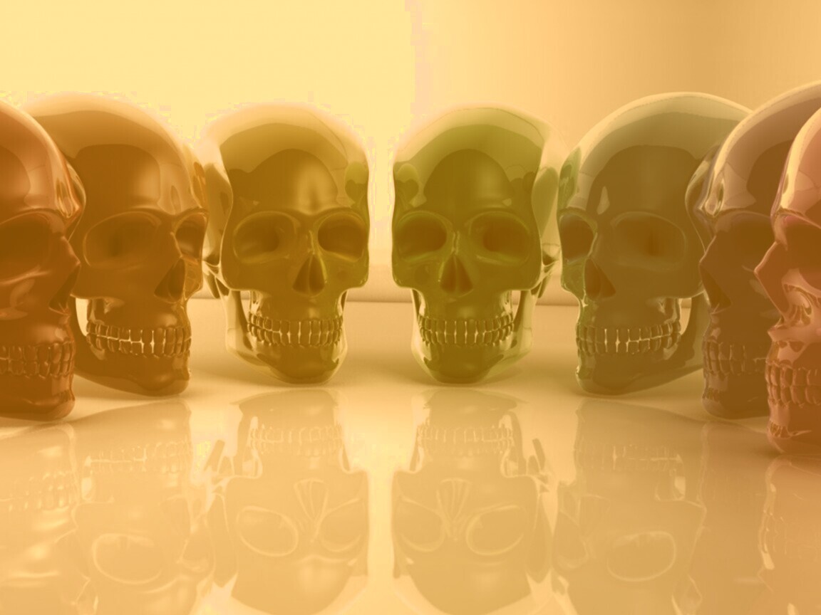 Радужные черепа обои