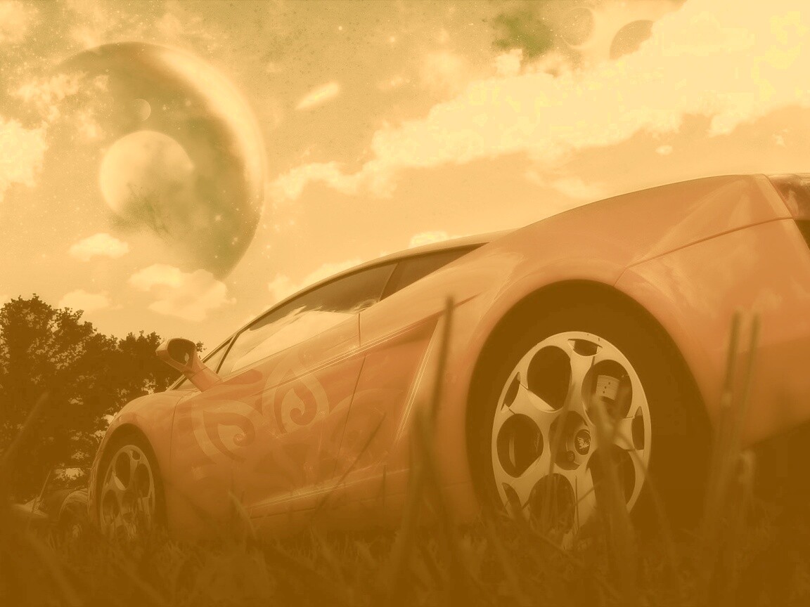 Lamborghini на другой планете обои