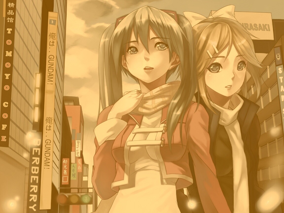 Девочки в большом городе обои