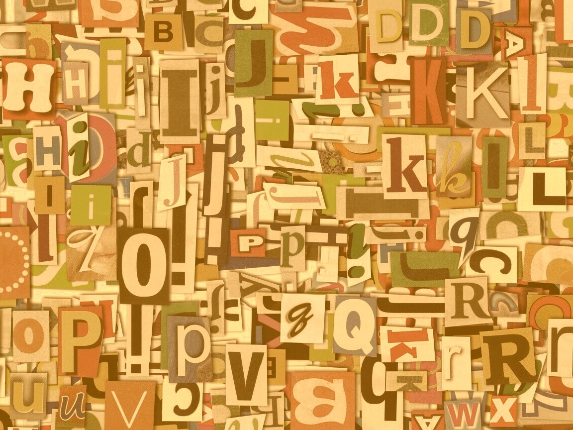Буквы вырезанные из журналов обои