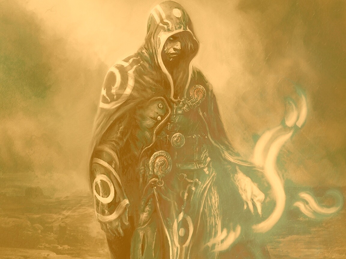 Темный маг в плаще-накидке обои