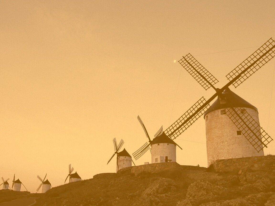 Пейзаж из ветряных мельниц обои