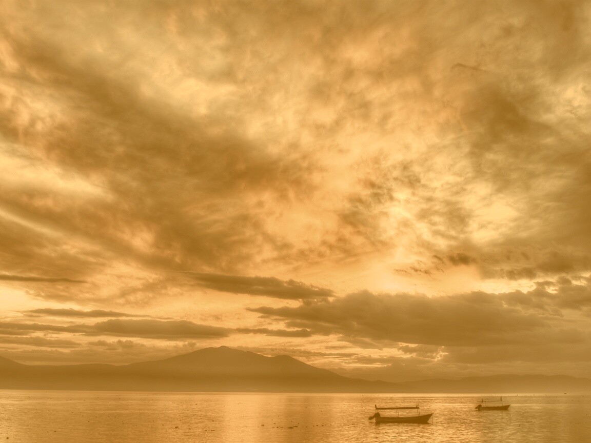 Мексика: лодки на озере обои