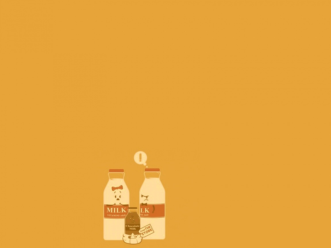 Бутылка молока сходила налево обои