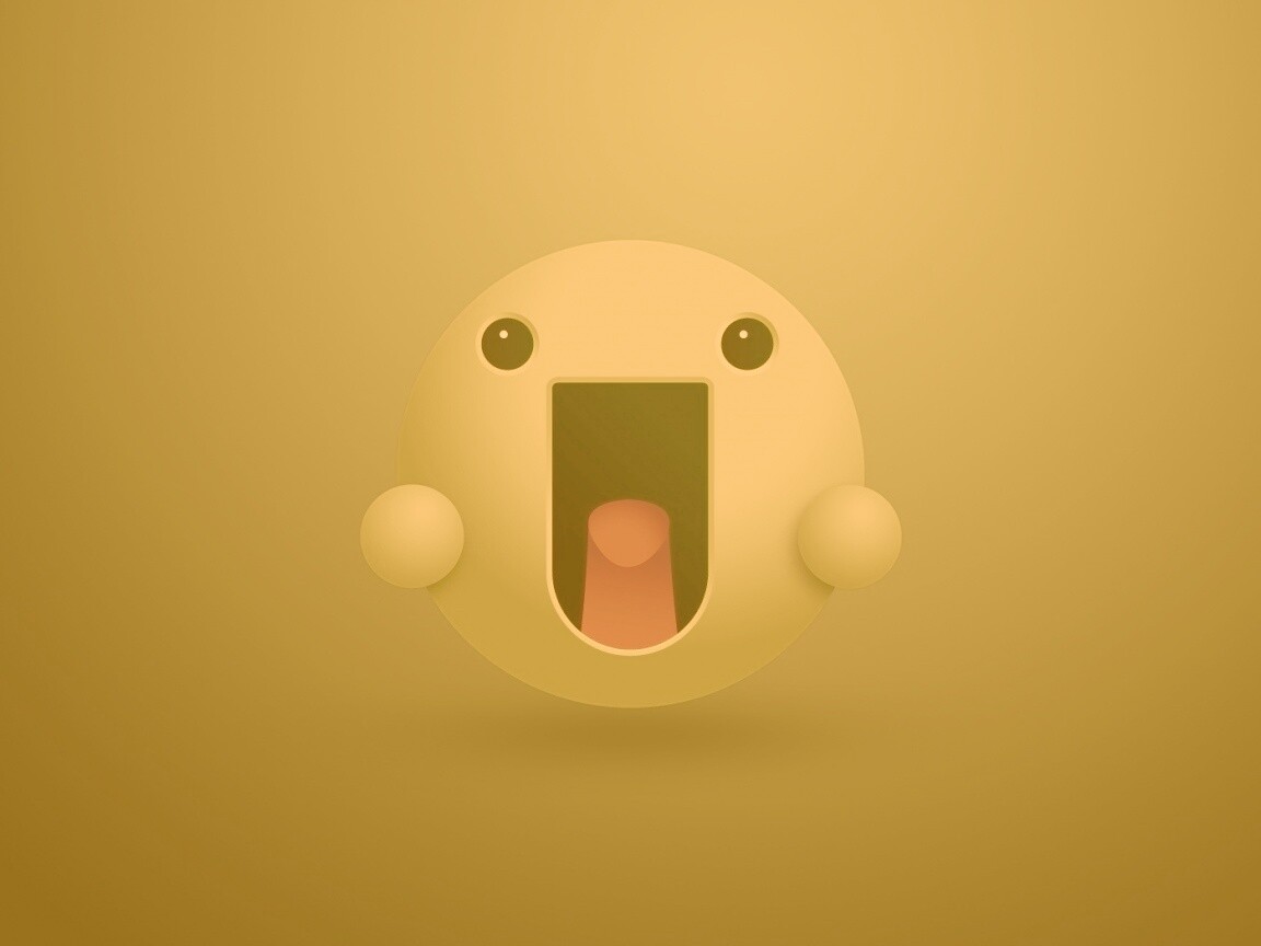 Веселый зеленый смайлик обои