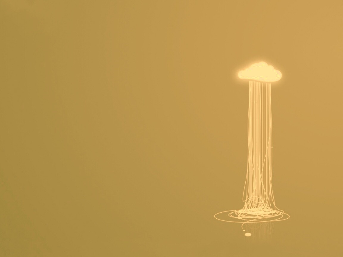 Тучка изливается нитями обои