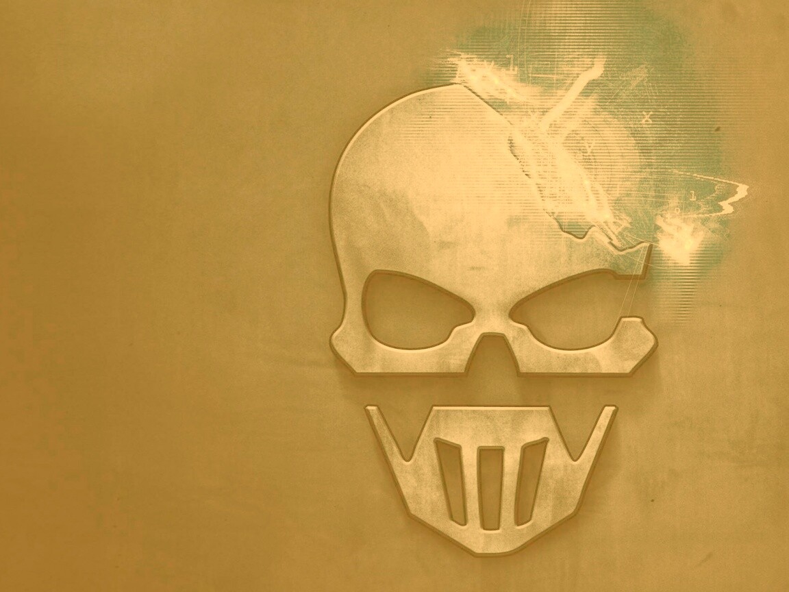 Контур стального черепа обои