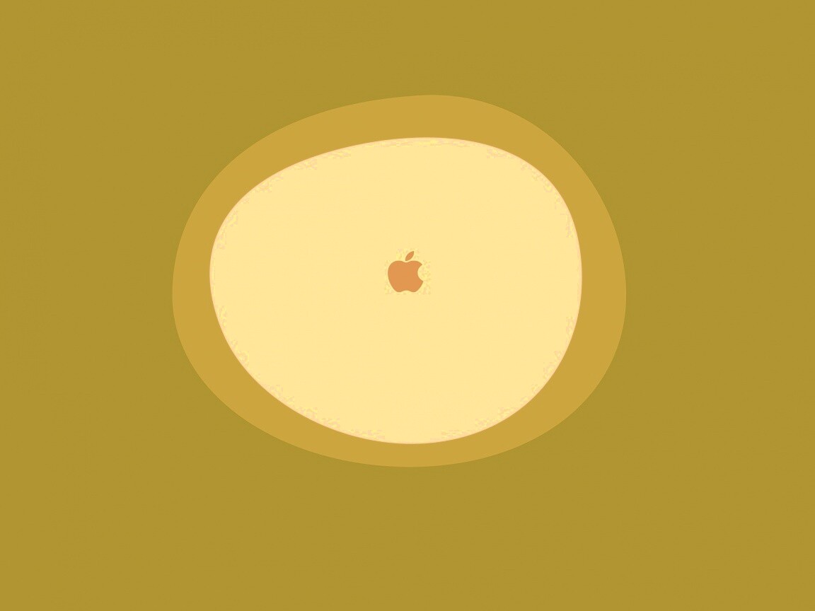 Apple в белом круге обои
