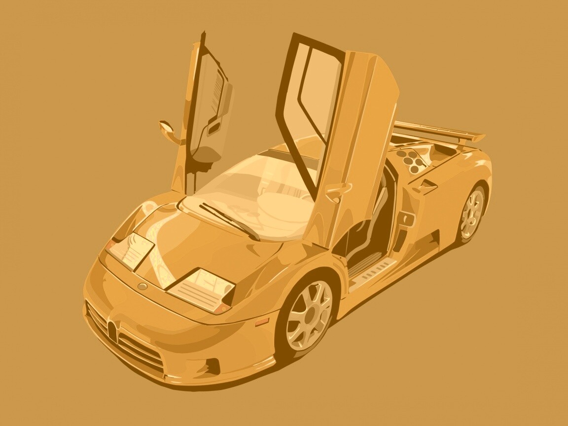 Bugatti EB 110 в векторе обои