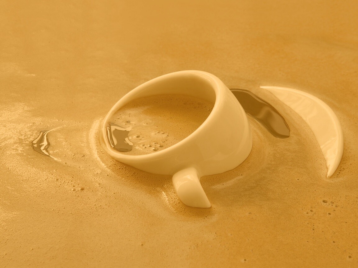 Чашка тонет в кофе обои