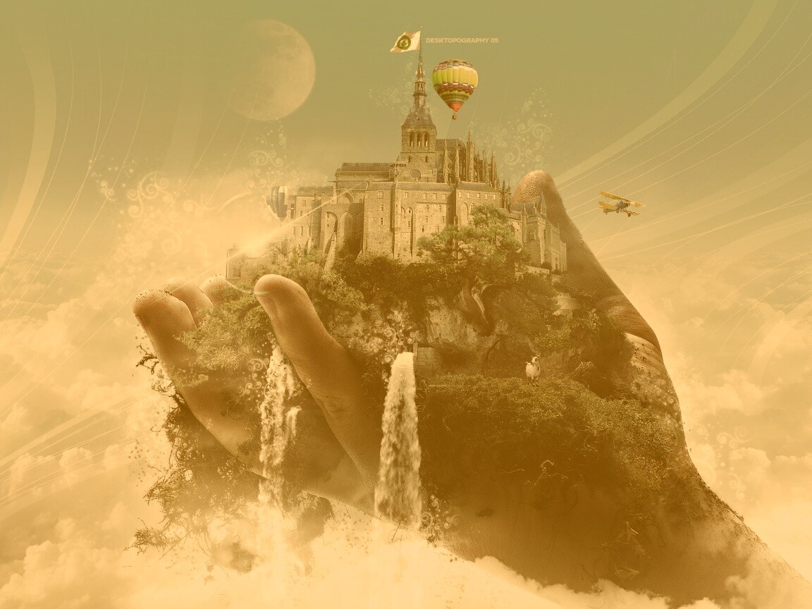 Замок в руке обои